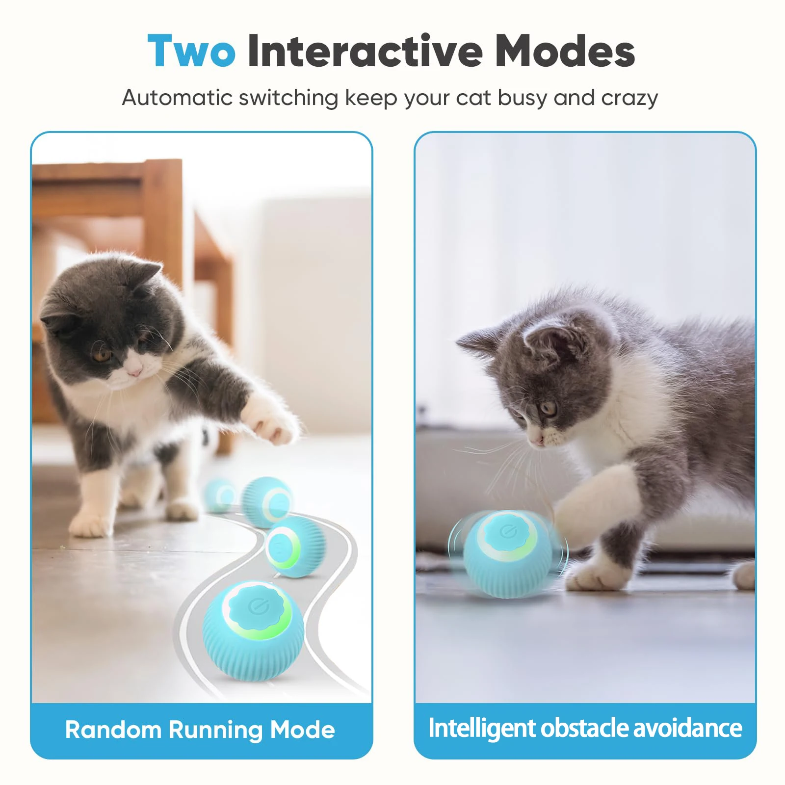 Bola Rolante para Gato e Cães Pequenos Recarregável USB 42 mm - Imagem 5