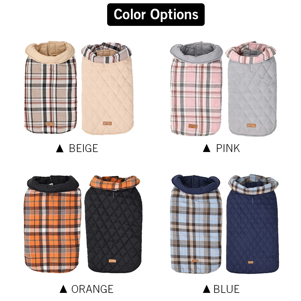 Jaqueta para Cães Reversível Impermeável Acolchoada para Inverno - Image 6