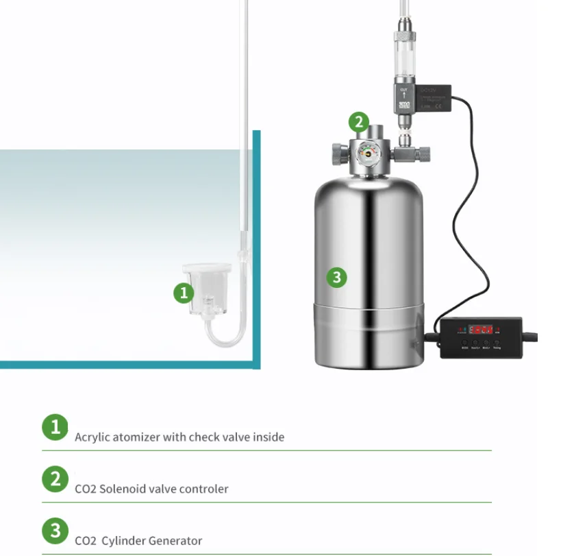 Nebulizador de CO2 para Aquário com Difusor Transparente - Imagem 6