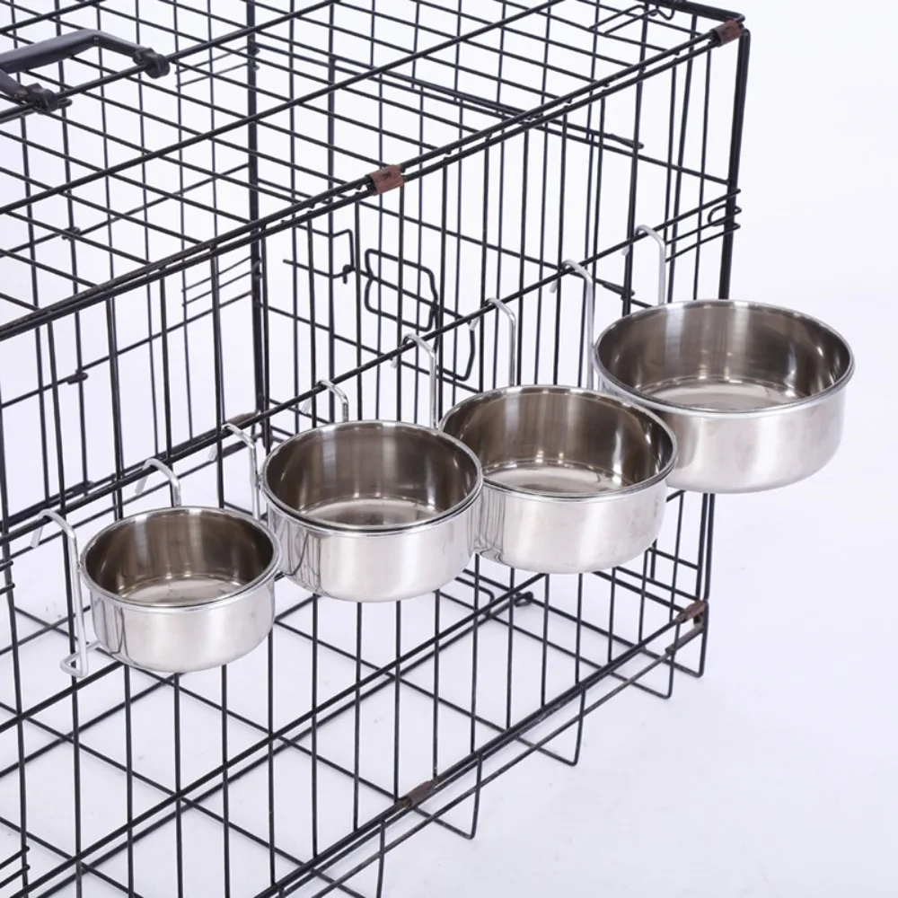 Tigela de Aço Inoxidável para Gatos e Cães com Fixação em Gaiola - Image 2
