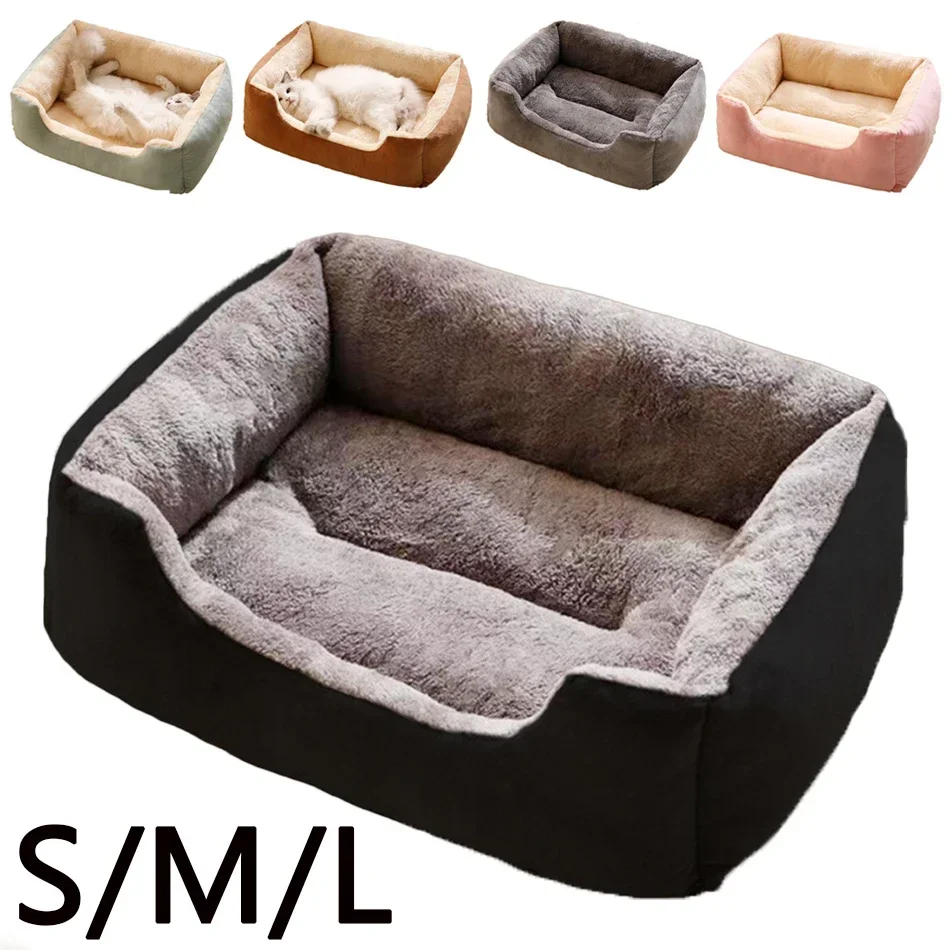 cama para gatos de pelúcia curta