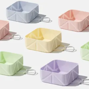 tigela dobrável de silicone para cães e gatos