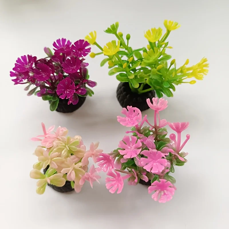 Plantas Artificiais para Aquário 10 Pçs de Plástico Macio e Base de 2 cm - Imagem 2