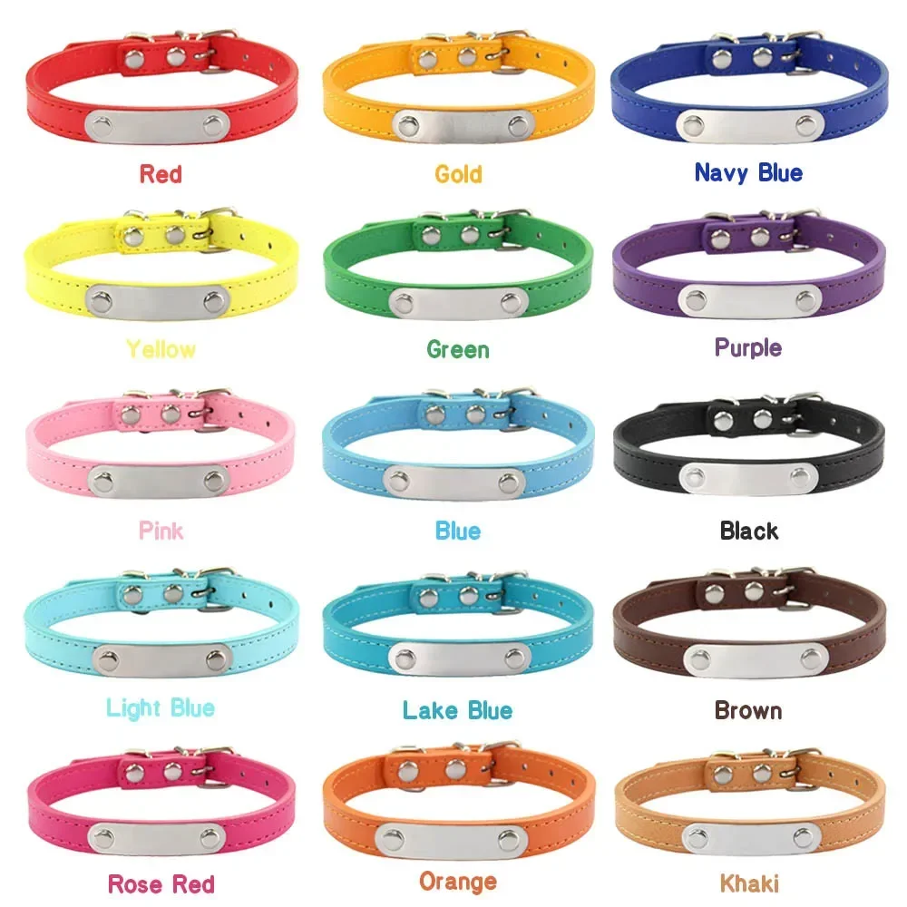 Coleira Personalizada para Cães e Gatos de Couro PU com Placa Gravada - Image 4