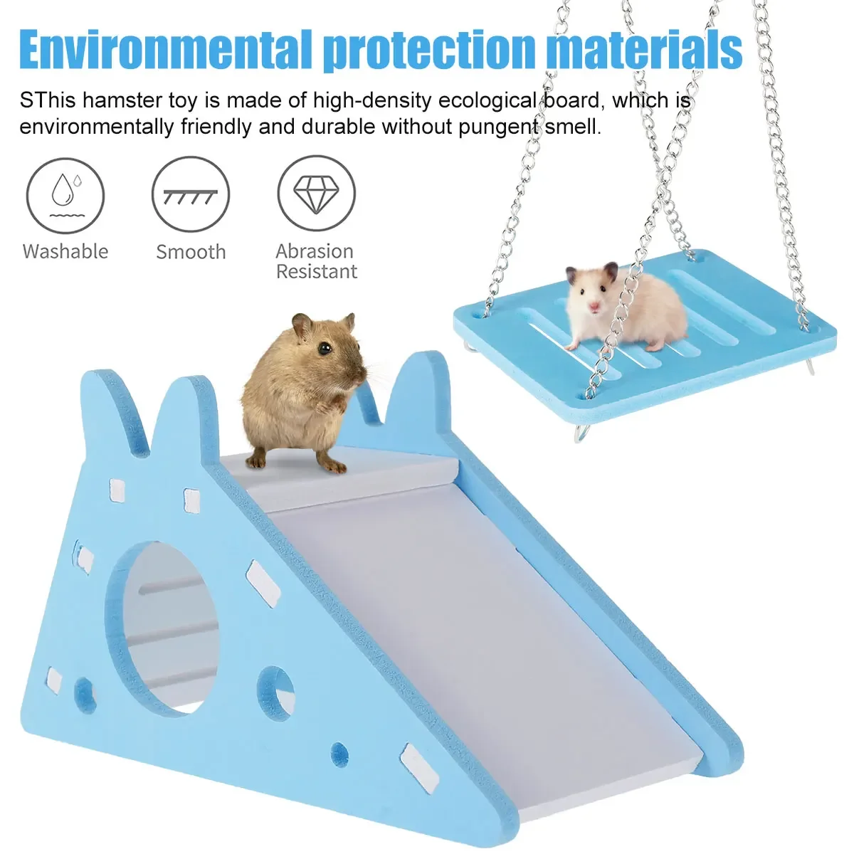 Kit Brinquedos para Hamster com Gangorra, Balanço e Escada - Imagem 6