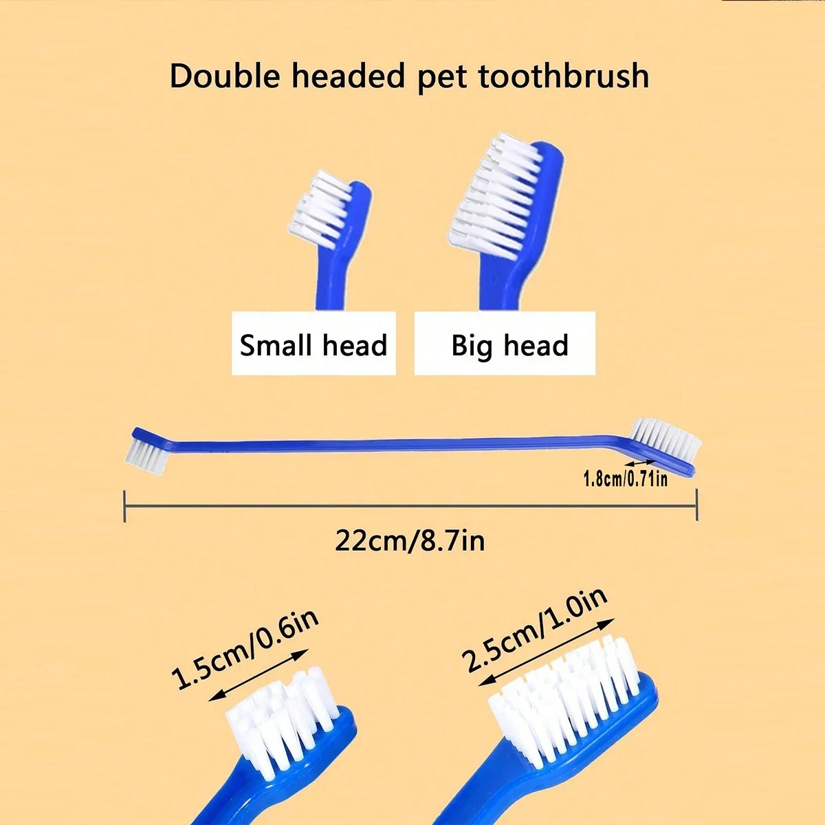 Escova de Dentes para Cães e Gatos com Cabo Longo e Dupla Cabeça - Image 3