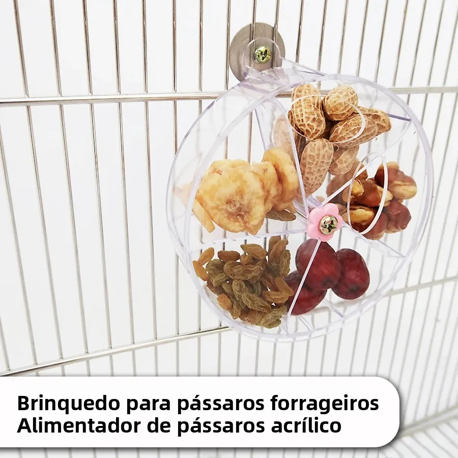 Brinquedo Roda para Pássaros com Caixa de Forrageamento 13 cm - Imagem 2