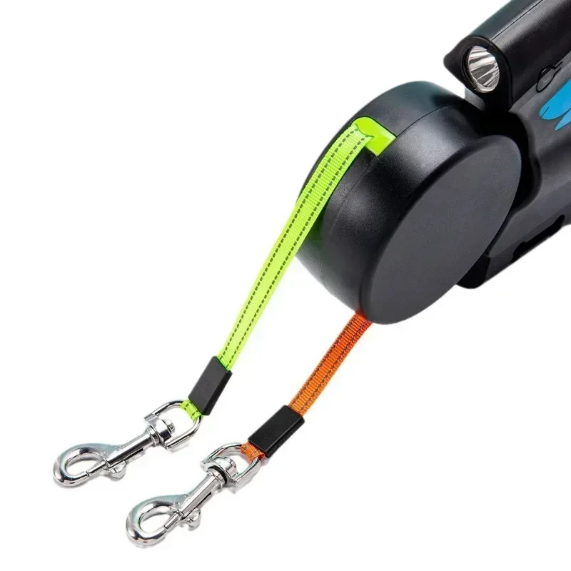 Coleira Rotativa para Cães Dupla Retrátil Leve 3 m Azul - Imagem 3
