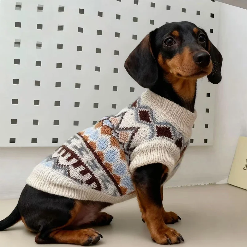 camisola para cães dachshund de malha
