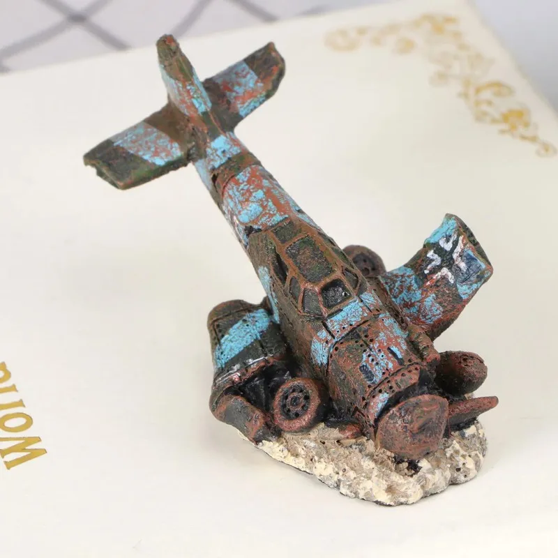 ornamento de avião para aquário