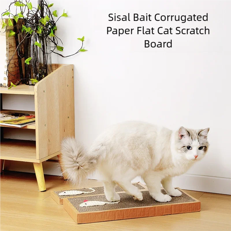 Arranhador de Papelão para Gato Redondo com Brinquedo Rato - Image 2