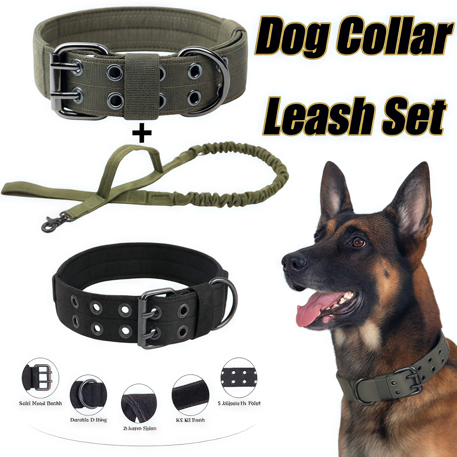 coleira tática nylon para cães