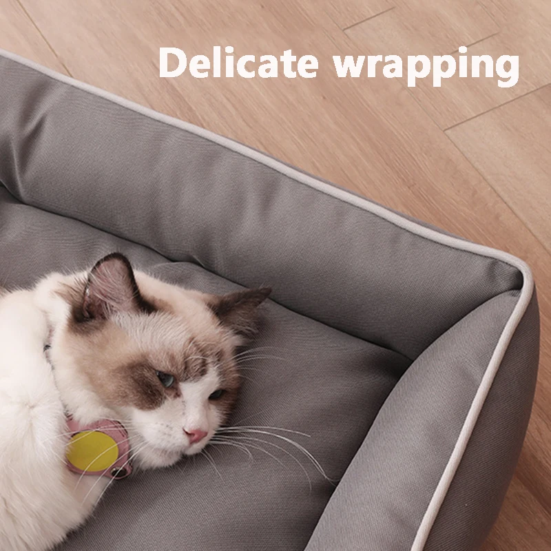 Cama Sofá para Cães e Gatos Quadrada com Capa Impermeável Removível - Imagem 3