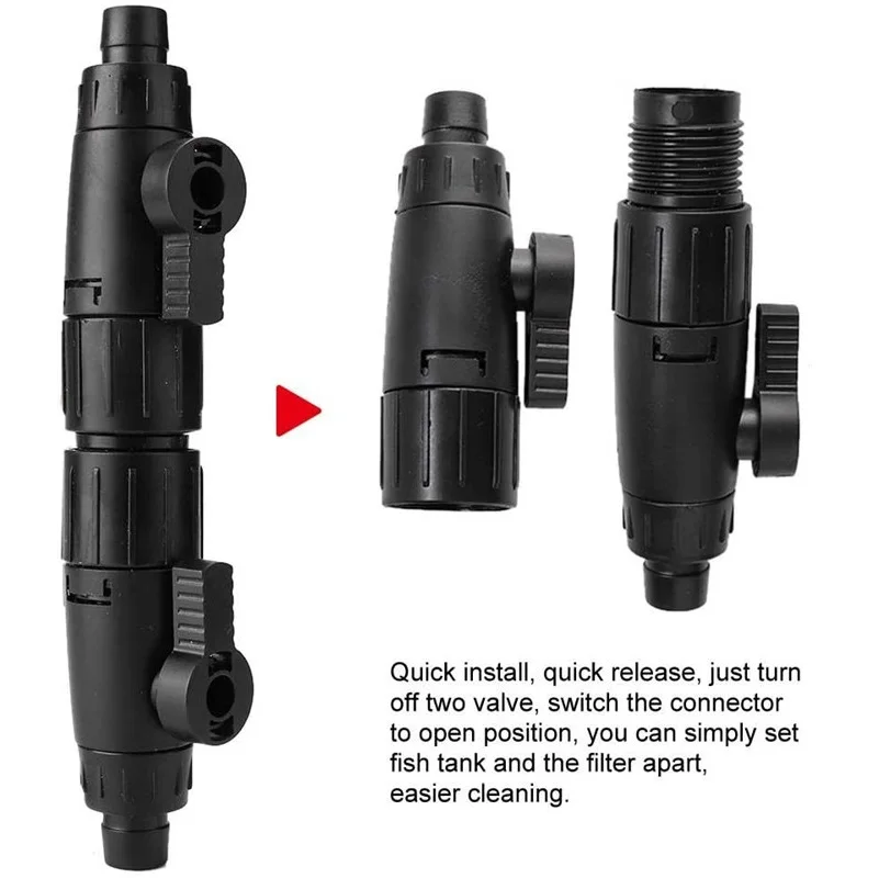 Conector Duplo para Mangueira de Aquário 12/16mm com Válvulas de Corte - Image 3