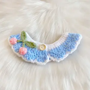 coleira de crochê para cães pequenos e gatos
