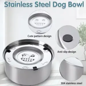 tigela flutuante de aço inoxidável para cães e gatos