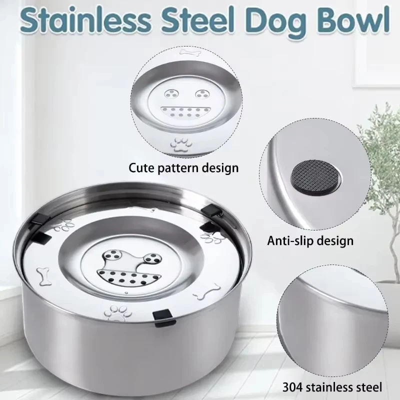 tigela flutuante de aço inoxidável para cães e gatos