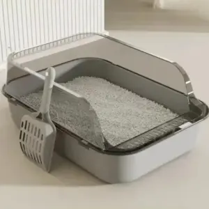 caixa de areia semiaberta para gatos