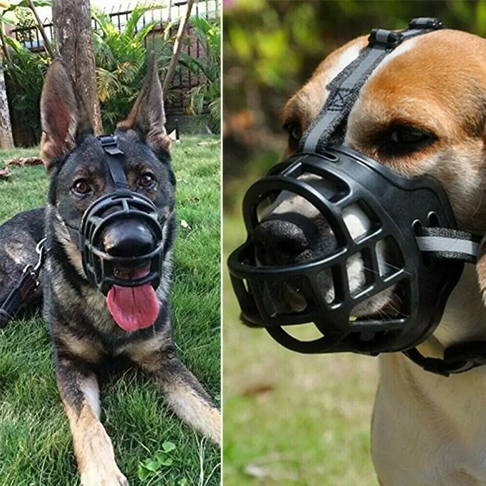 Focinheira Ajustável para Cães de Plástico com Faixa Refletiva - Imagem 3