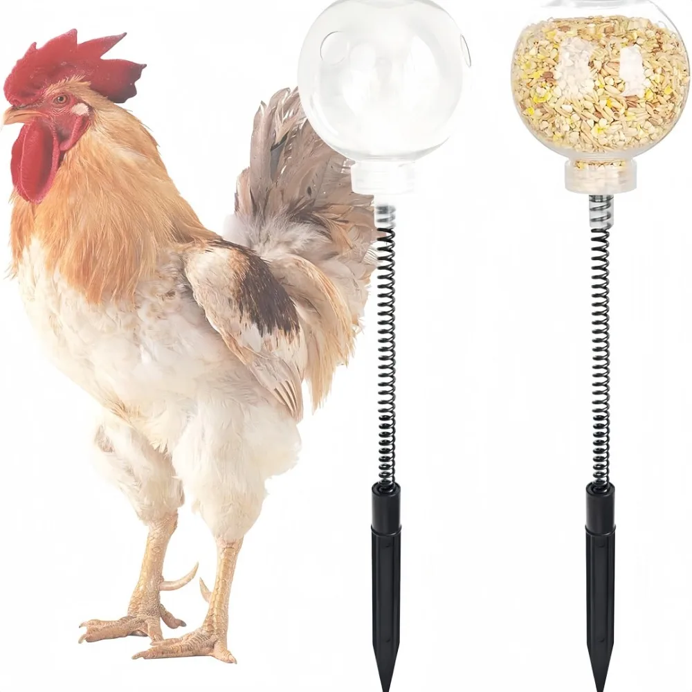 Brinquedo de Bicar para Aves com Mola e Estaca (2 peças) - Imagem 2