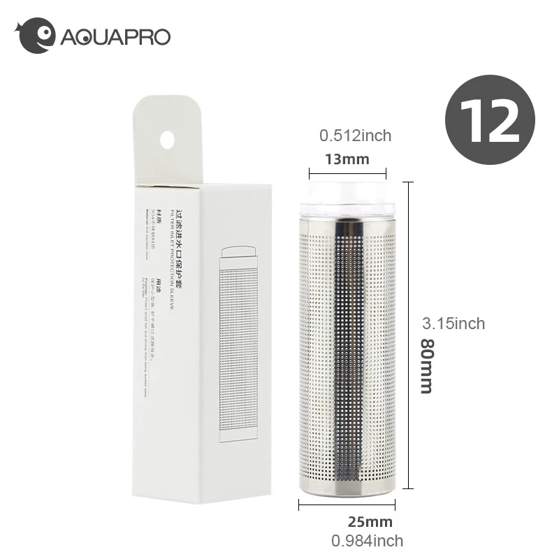 Filtro de Entrada para Aquário de Aço Inoxidável Malha Fina - Imagem 5