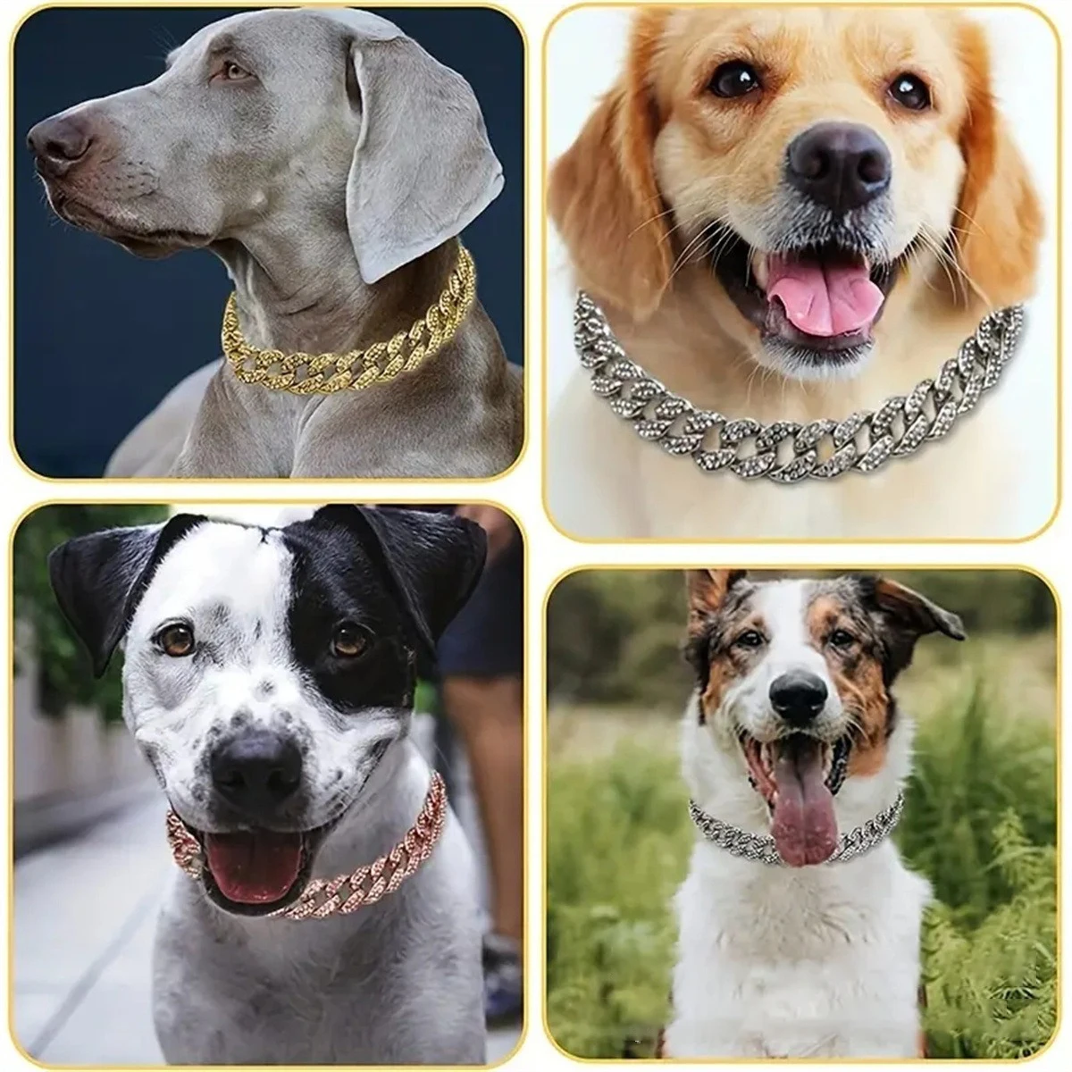 Coleira Corrente Cubana para Cães e Gatos de Liga Leve - Imagem 4