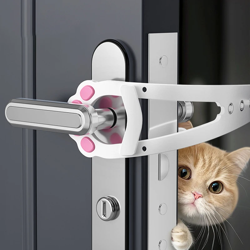 trava de porta ajustável para cães e gatos