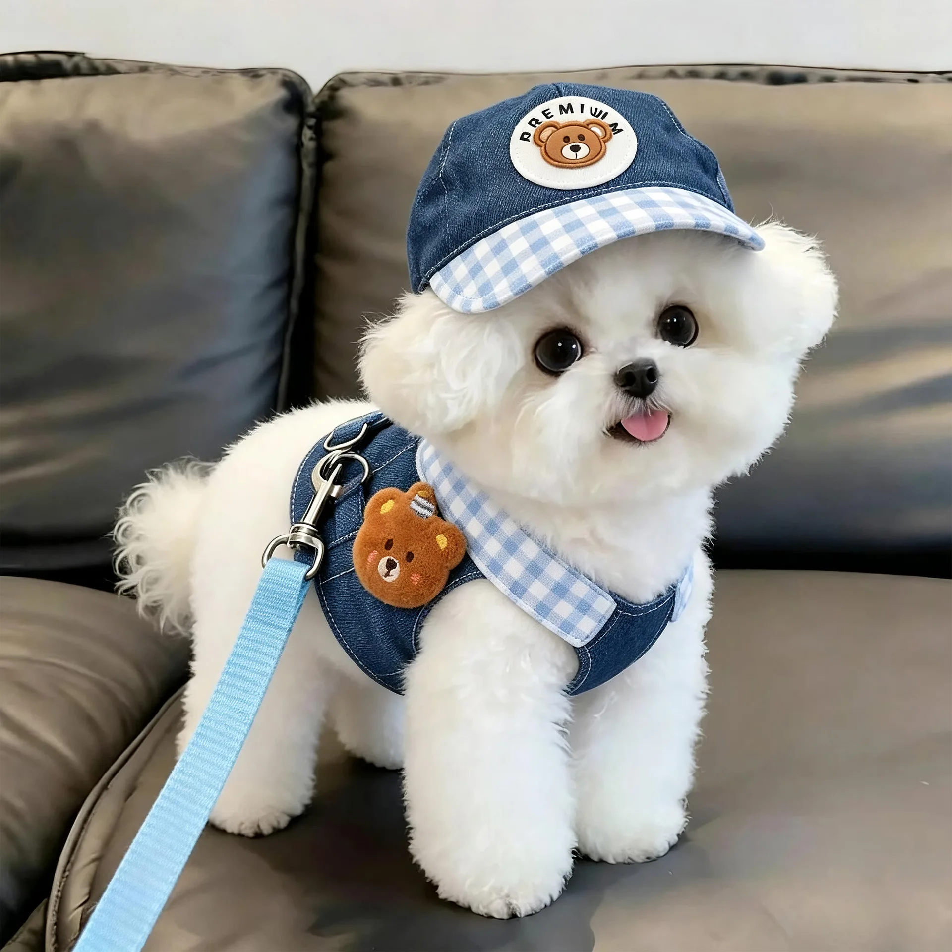 colete jeans para cães e gatos pequenos