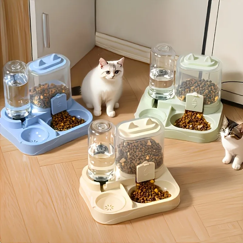 Dispensador Automático de Ração e Água 2 em 1 para Gatos e Cães Pequenos - Imagem 3