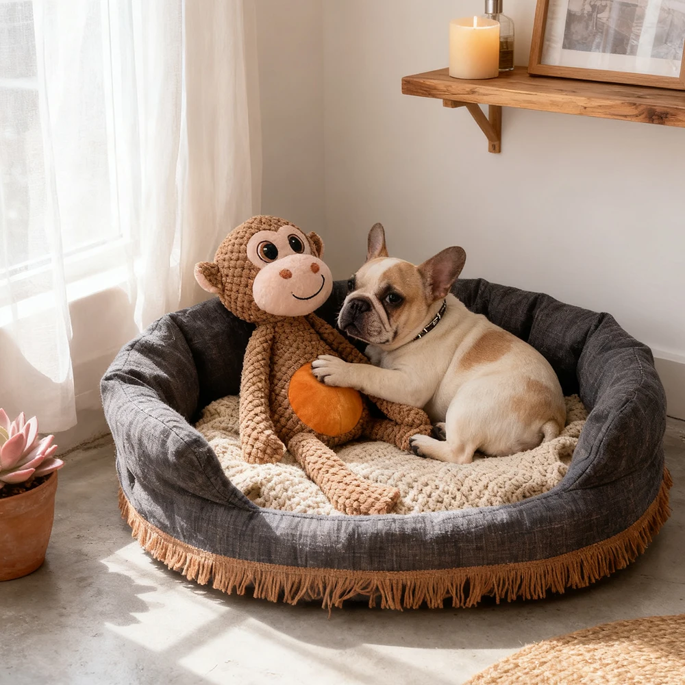 Brinquedo de Pelúcia para Cães em Formato de Macaco com Som - Imagem 5