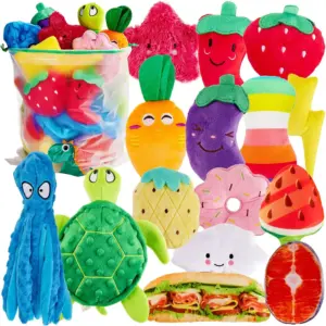 kit de brinquedos de pelúcia com som para cães