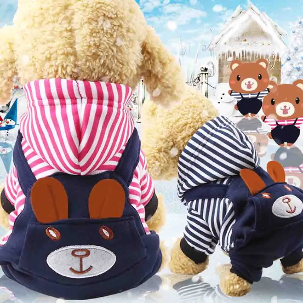 Roupa para Cães e Gatos de Pelúcia com Capuz de Urso - Imagem 2