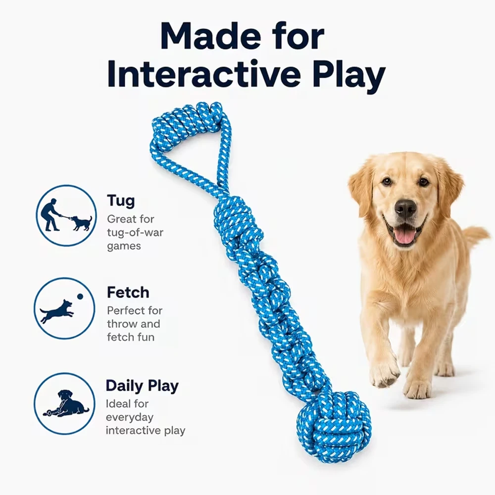 Brinquedo de Corda para Cães Resistente a Mordidas para Mastigar - Image 4