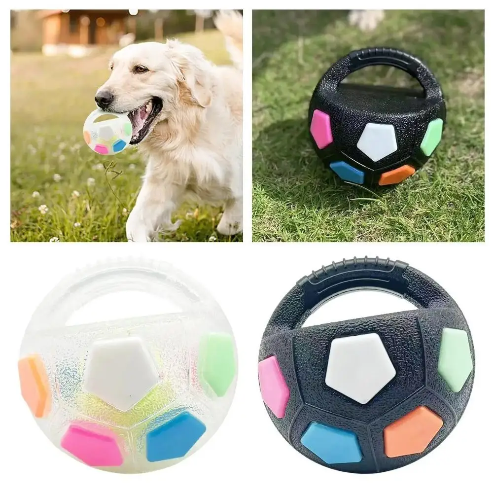 Brinquedo Bola de Futebol para Cães com Alça e Som, Flutuante, 13 cm - Imagem 2