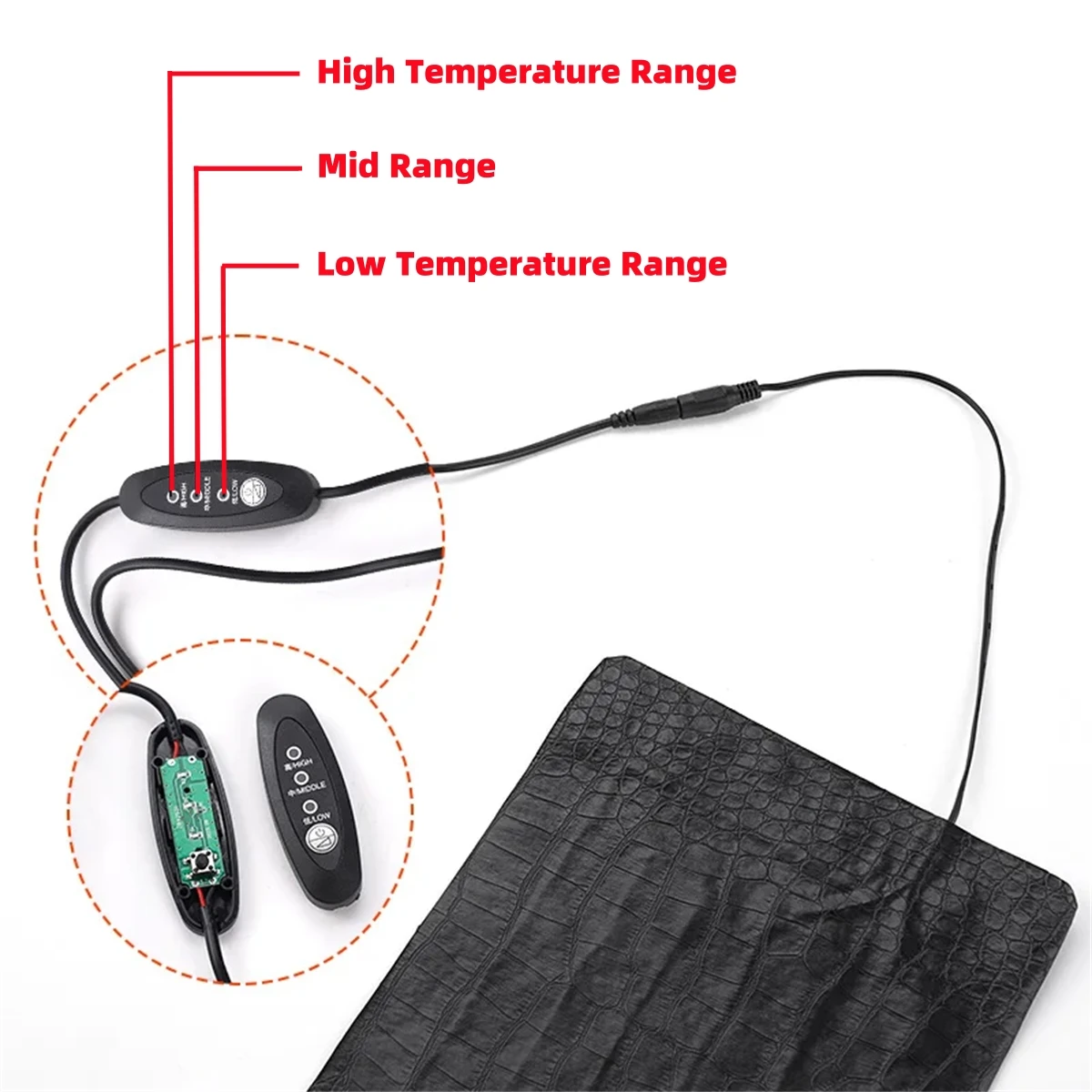 Tapete Aquecedor para Répteis USB 22x15,5 cm com 3 Temperaturas - Imagem 4