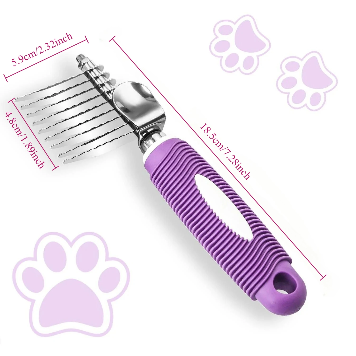 Ancinho Desembolador para Cães e Gatos com Lâminas Longas - Imagem 2