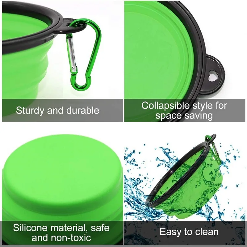 Tigela Dobrável de Silicone para Cães e Gatos Portátil para Viagem - Imagem 4