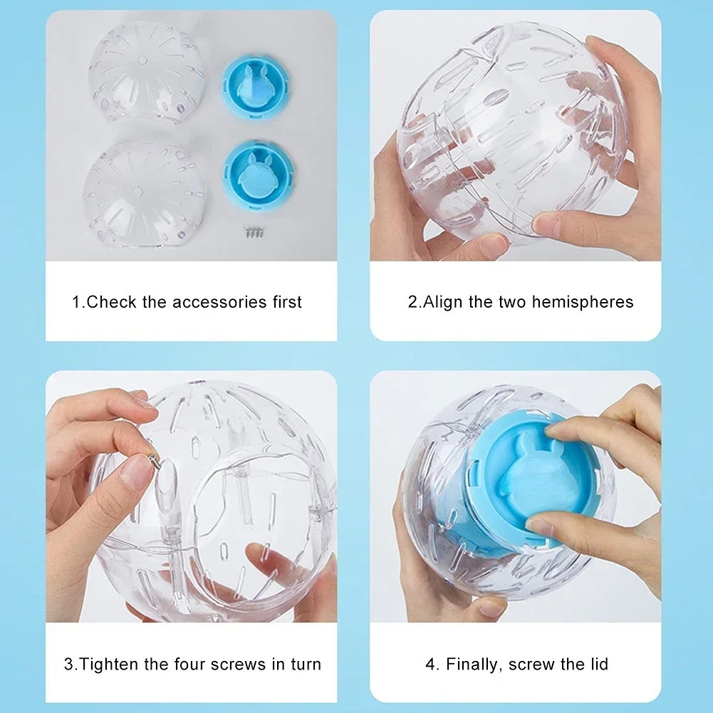 Bola de Exercício para Hamster e Gerbil de Plástico Transparente 10 cm - Imagem 2