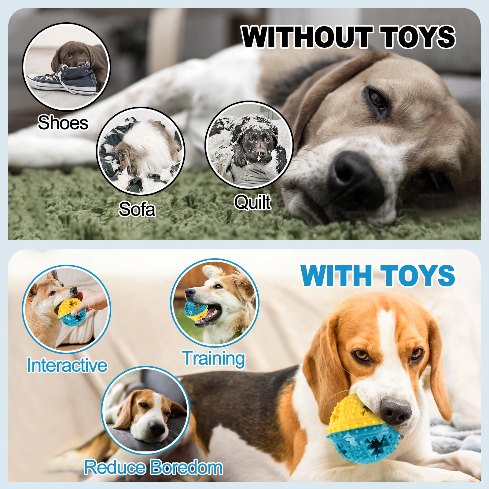 Brinquedo para Cães Bola Dispensadora de Petiscos 8,4 cm com Som - Imagem 5