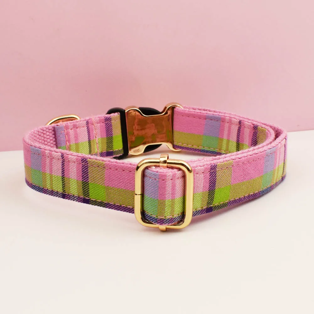 Coleira Xadrez para Cães de Algodão com Identificação Personalizável - Imagem 6