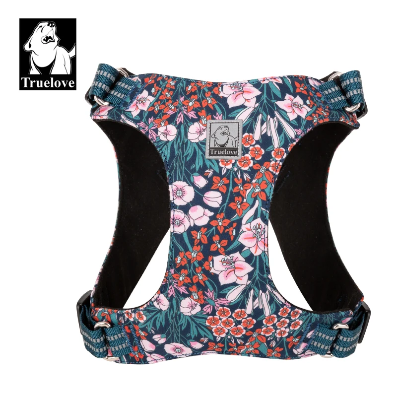 Coleira Peitoral Truelove para Cães e Gatos de Algodão Estampado Refletiva - Imagem 2