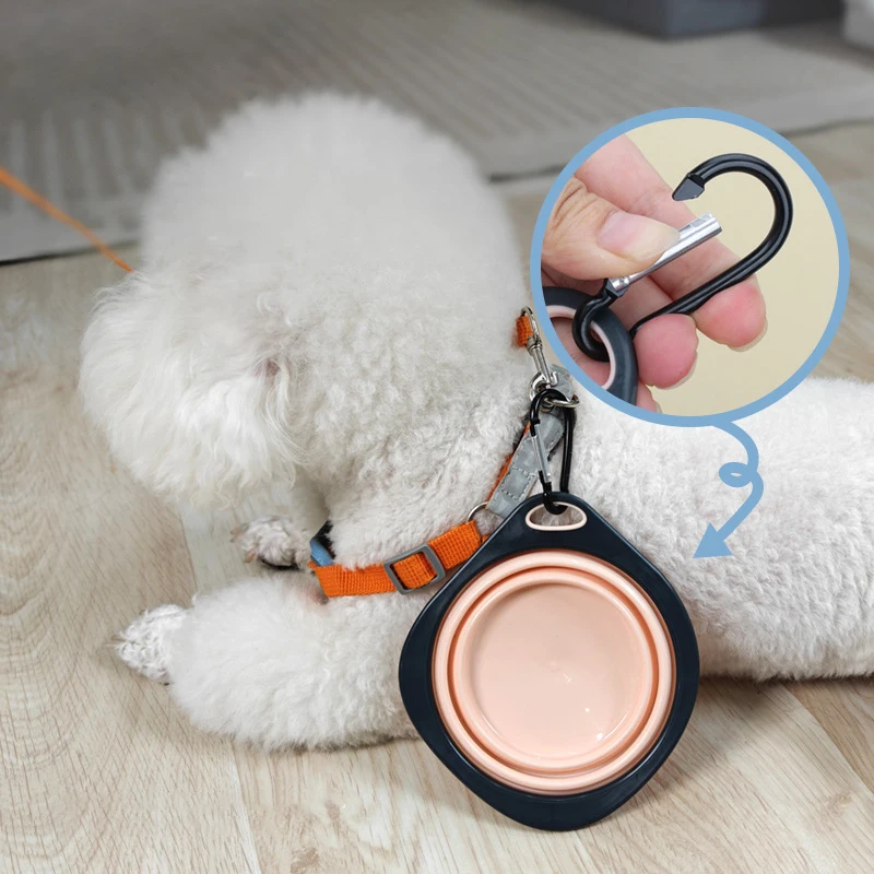 Tigela Dobrável para Cães e Gatos de Silicone com Mosquetão - Image 4