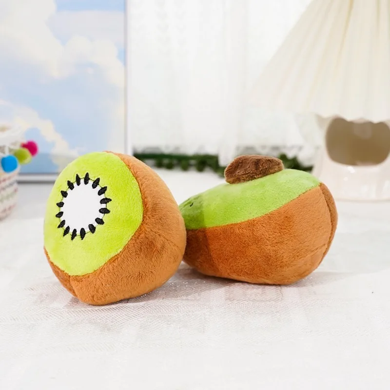 Brinquedo de Pelúcia para Cães e Gatos Abacate Kiwi com Som Resistente - Imagem 4