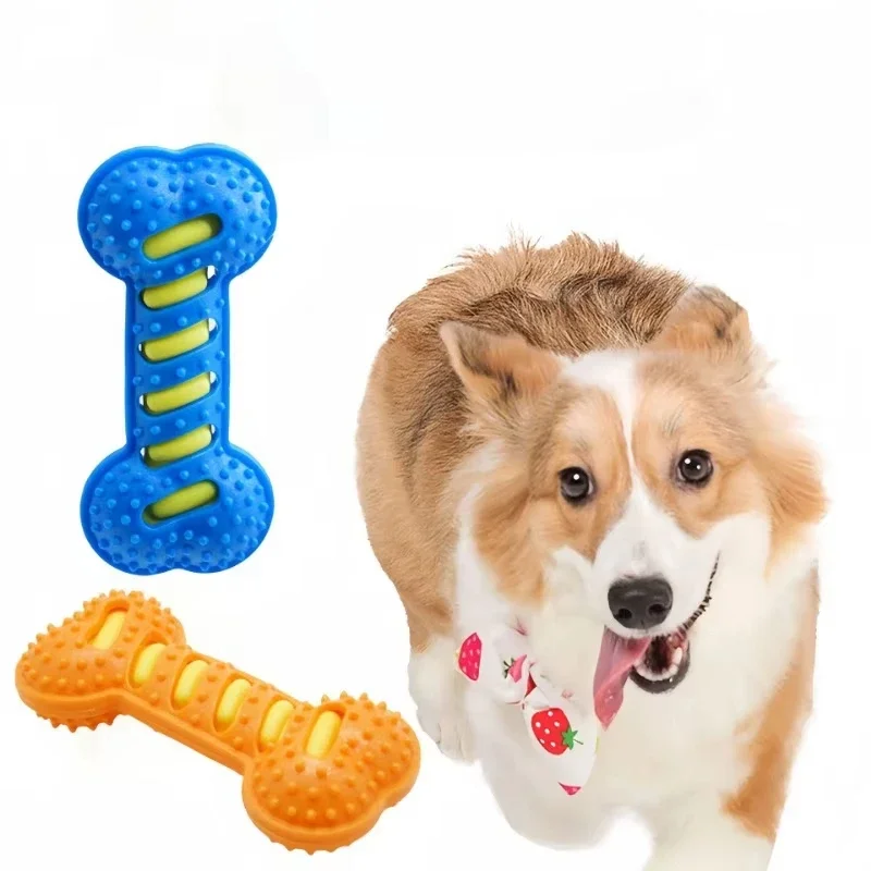 Brinquedo de Borracha para Cães em Forma de Osso com Som - Imagem 3