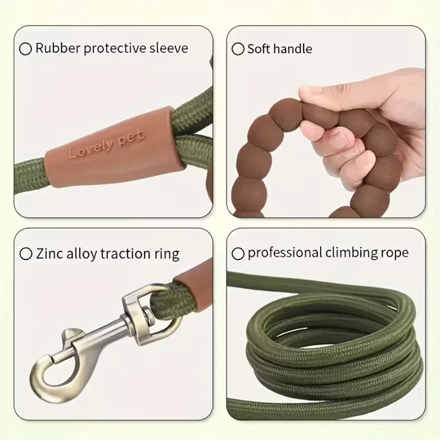 Coleira de Nylon para Cães de Porte Pequeno, Médio e Grande com Alça Confortável - Imagem 4