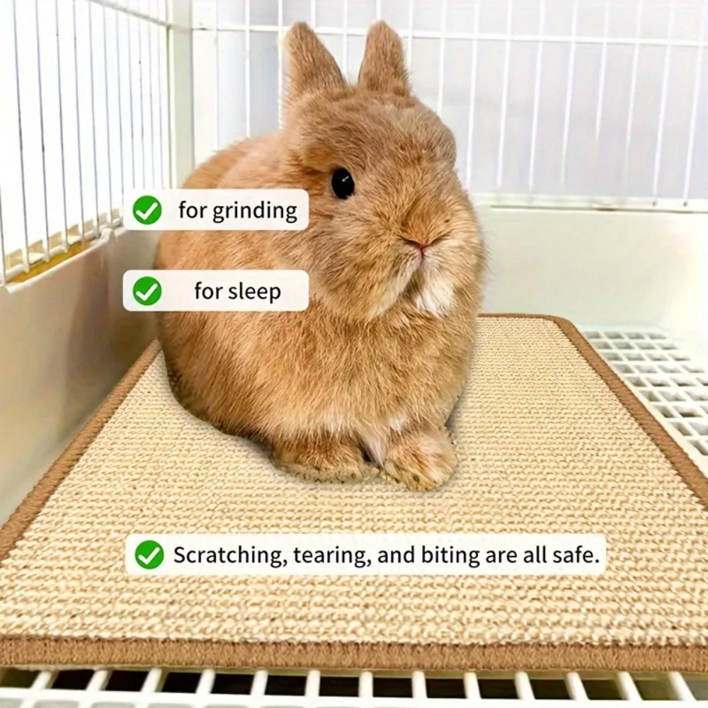 Tapete de Fibra Natural para Coelhos Antiderrapante - Imagem 2