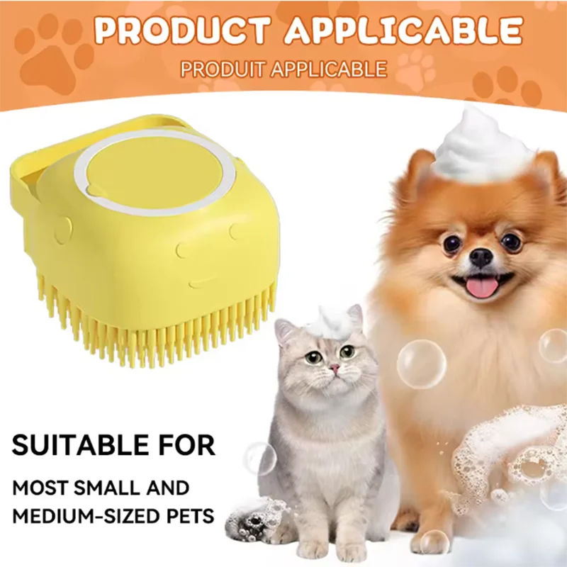 Escova de Banho Multifuncional para Cães e Gatos de Silicone Macio - Imagem 4