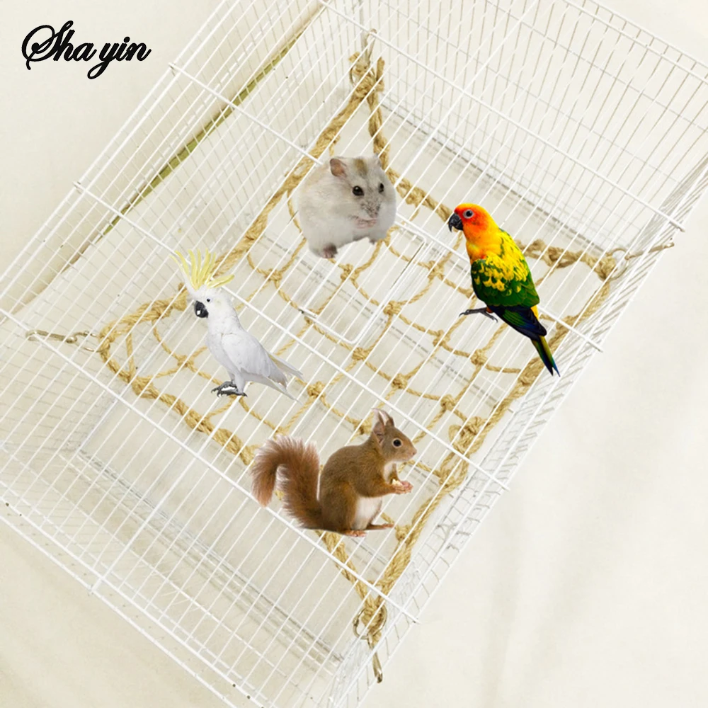 Brinquedo de Escalada para Papagaios Corda de Cânhamo Multidimensional - Imagem 3