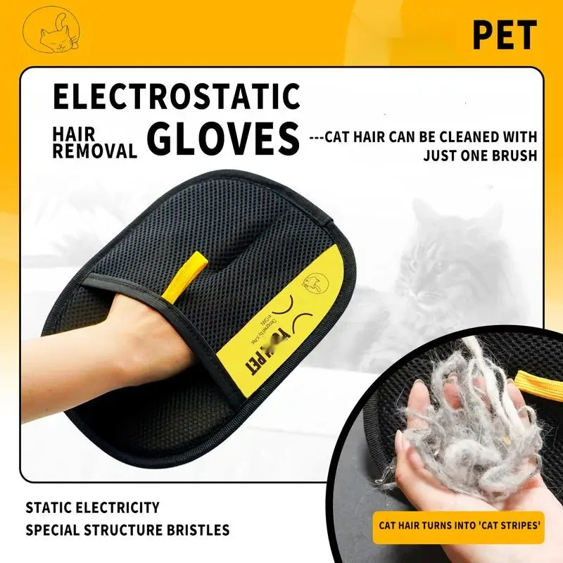 Luva Eletrostática para Cães e Gatos Dupla Face Remove Pelos - Image 2