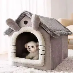 toca para cães e gatos com almofada lavável